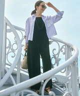 【SALE／50%OFF】23区 【洗える】リネンレーヨンストレッチ スクエアネック オールインワン ニジュウサン…