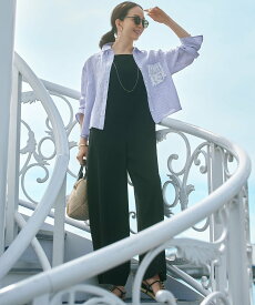 【SALE／50%OFF】23区 【洗える】リネンレーヨンストレッチ スクエアネック オールインワン ニジュウサンク オールインワン・オーバーオール オーバーオール・サロペット ベージュ ブラック【送料無料】