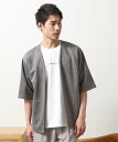 【SALE／40%OFF】THE SHOP TK フェイクスウェードアンサンブルカーディガン【五分袖カーディガン+半袖Tシャツセットアイテム】 ザ ショップ ティーケー トップス カーディガン ネイビー グレー