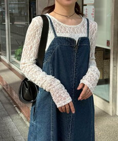 【SALE／23%OFF】Ranan Ranan/(W)フロントジップデニムジャンスカ ラナン ワンピース・ドレス ジャンパースカート グレー ブルー ネイビー【送料無料】