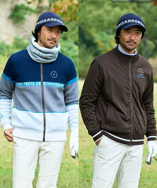 【SALE／40%OFF】23区GOLF 【MEN】リバーシブルニットブルゾン ニジュウサンクゴルフ トップス ニット ブラック ブルー【送料無料】