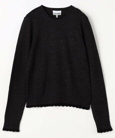 GANNI Lace Wool Crewneck フリークスストア トップス ニット ブラウン ブラック【送料無料】