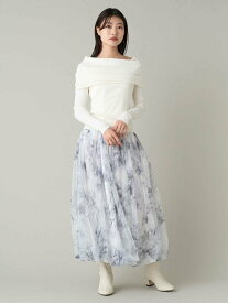 【SALE／20%OFF】CELFORD オフショルニットチュールワンピセット セルフォード ワンピース・ドレス ワンピース ホワイト ブラック ネイビー【送料無料】