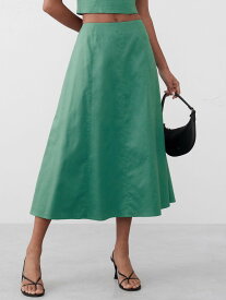【SALE／50%OFF】BANANA REPUBLIC FACTORY STORE (W)BANANA REPUBLIC FACTORY STORE　　リネンブレンドシームドミディスカート バナナ・リパブリック ファクトリーストアー スカート ロング・マキシスカート グリーン【送料無料】