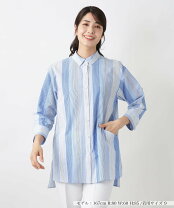 レリアン】 パープルペイズリー柄 シフォン ブラウス チュニック 9号 