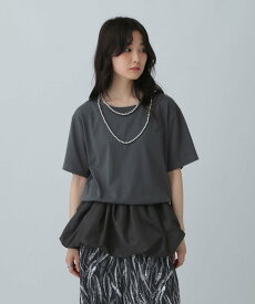 【SALE／50%OFF】LEPSIM 裾バルーンドロストプルオーバー レプシィム トップス カットソー・Tシャツ グレー グリーン ホワイト