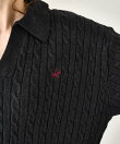 【BEVERLYHILLS POLO CLUB・新色追加】ケーブル編みクロップドスキッパーニット