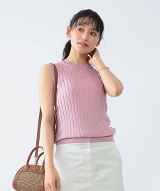 Demi-Luxe BEAMS SLOANE * Demi-Luxe BEAMS / 別注 18ゲージ ワイドリブ シルク ノースリーブ ニット デミルクス ビームス トップス ニット ベージュ【送料無料】