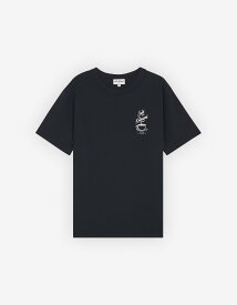 CAFE KITSUNE Cafe Kitsune/(U)CAFE KITSUNE COFFEE CUP RELAX TEE-SHIRT メゾン キツネ トップス カットソー・Tシャツ ブラック【送料無料】