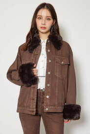 【SALE／50%OFF】rienda many wayステンカラーデニムブルゾン リエンダ ジャケット・アウター ブルゾン・ジャンパー ブラウン【送料無料】