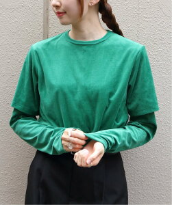 THE SHINZONE �V���]�[�� �x���A�n�[�t�X���[�uTEE VELOUR HALF SLEEVE TEE �X�e�b�v�X �g�b�v�X �J�b�g�\�[�ET�V���c �O���[�� �l�C�r�[�y���������z