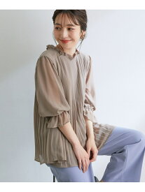 【SALE／10%OFF】ViS シフォンプリーツスタンドブラウス ビス シャツ/ブラウス シャツ/ブラウスその他 ベージュ ブラック ホワイト グリーン ピンク