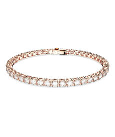 SWAROVSKI 【公式】【スワロフスキー】Matrix Tennis ブレスレット, ラウンドカット, 小, ホワイト, ローズゴールドトーン・プレーティング スワロフスキー アクセサリー・腕時計 ブレスレット・バングル ホワイト【送料無料】
