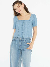 Levi's PASCALE 半袖ブラウス ライトインディゴ OLD 517 BLUE リーバイス トップス シャツ・ブラウス【送料無料】