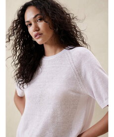 BANANA REPUBLIC (W)Fern Linen-Blend Short-Sleeve Sweater バナナ・リパブリック トップス ニット パープル【送料無料】