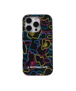 A BATHING APE NEON CAMO IPHONE 16 PRO CASE �A �x�C�V���O �G�C�v �X�}�z�O�b�Y�E�I�[�f�B�I�@�� �X�}�z�E�^�u���b�g�EPC�P�[�X/�J�o�[ �u���b�N�y���������z