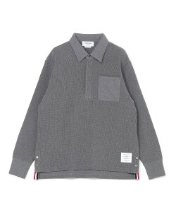 THOM BROWNE RUGBY POLO W/ 4 BAR IN TEXTURED COTTON �g���u���E�� �g�b�v�X �|���V���c �O���[�y���������z