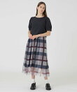 【sweetコラボ】クレストブリッジチェックチュールプリントドレスセット