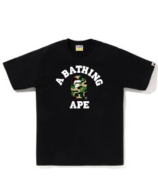 A BATHING APE ABC CAMO COLLEGE TEE ア ベイシング エイプ トップス カットソー・Tシャツ ブラック ホワイト【送料無料】