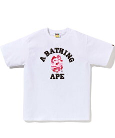 A BATHING APE ABC CAMO COLLEGE TEE ア ベイシング エイプ トップス カットソー・Tシャツ ブラック ホワイト【送料無料】