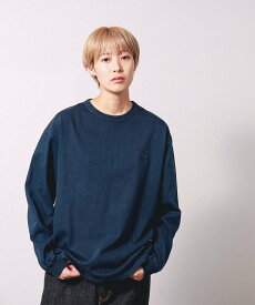 BEAMS T ONEITA / Pigment Dye Long Sleeve T-shirt ビームスT トップス カットソー・Tシャツ ネイビー ブラック【送料無料】