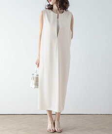 【SALE／47%OFF】La-gemme キーネックジャンパースカート ラジュール ワンピース・ドレス ワンピース ホワイト ブラック ベージュ グレー ピンク イエロー