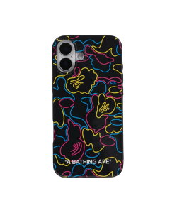 A BATHING APE NEON CAMO IPHONE 16 PLUS CASE �A �x�C�V���O �G�C�v �X�}�z�O�b�Y�E�I�[�f�B�I�@�� �X�}�z�E�^�u���b�g�EPC�P�[�X/�J�o�[ �u���b�N�y���������z