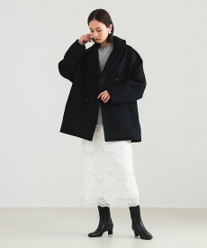 Demi-Luxe BEAMS ＜予約受付中 / 定番人気＞TICCA / ウール ピーコート デミルクス ビームス ジャケット・アウター ピーコート ブラック ホワイト【送料無料】
