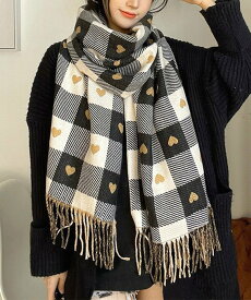 【SALE／30%OFF】miniministore チェック柄 マフラー 大判ストール 厚手 ミニミニストア ファッション雑貨 マフラー・ストール・ネックウォーマー ブラック ブラウン