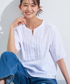 【SALE／40%OFF】INDIVI 【洗える】胸元タックフリルブラウス インディヴィ トップス シャツ・ブラウス ホワイト グレー ブラック ブルー【送料無料】