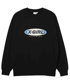 【SALE／30%OFF】X-girl BICOLOR OVAL PATCH SWEAT TOP スウェット X-girl エックスガール トップス スウェット・トレーナー ブラック カーキ ホワイト【送料無料】