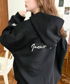 【SALE／49%OFF】moment+ 袖ワンポイントバック刺繍ジップアップパーカー モーメントプラス トップス パーカー・フーディー ホワイト ベージュ ブラック