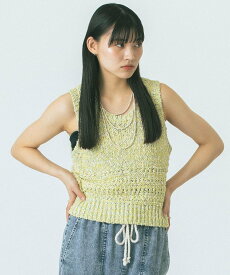 ROSE BUD MULTI YARN KNIT TANK ローズバッド トップス ニット ベージュ グリーン ブラック【送料無料】