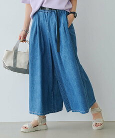 【SALE／50%OFF】studio CLIP タックデニムスカーチョ[プチ・プラスサイズあり]《CLIP denim》 スタディオクリップ パンツ ジーンズ・デニムパンツ ブラック ブルー