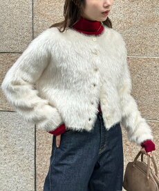 Discoat 【umm.】ラメフェザヤーンカーディガン ディスコート トップス カーディガン ネイビー ホワイト【送料無料】