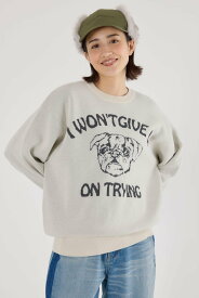 RODEO CROWNS WIDE BOWL 【UNISEX】アニマルジャガードニットトップス ロデオクラウンズワイドボウル トップス ニット ホワイト ブラック【送料無料】