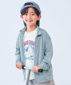 【SALE／5%OFF】devirock UVカット 首が日焼けしにくい スタンドジップカーディガン 子供服 キッズ 26SS デビロック トップス カーディガン ホワイト ブルー パープル ブラック イエロー