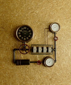 Steampunk Steampunk/ウォールクロック withダイアル 《ブラック》 アントレスクエア インテリア・生活雑貨 その他のインテリア・生活雑貨 ブラック【送料無料】