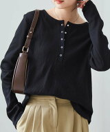 【SALE／36%OFF】Ranan Ranan/(W)ヘンリーネックワッフルロンT ラナン トップス カットソー・Tシャツ ブ…