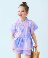 devirock えらべるデザイン ペプラム ガールズ甚平 子供服 キッズ ベビー服 女の子 26SS デビロック 着物…