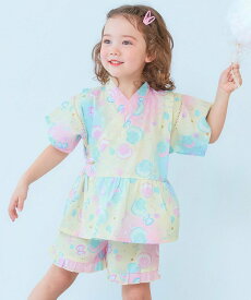 【SALE／13%OFF】devirock えらべるデザイン ペプラム ガールズ甚平 子供服 キッズ ベビー服 女の子 26SS デビロック 着物・浴衣・和装小物 浴衣 ブルー ホワイト ピンク