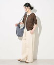 別注 シアー配色ニットカーディガン/リネンタッチ
