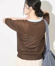 別注 シアー配色ニットカーディガン/リネンタッチ