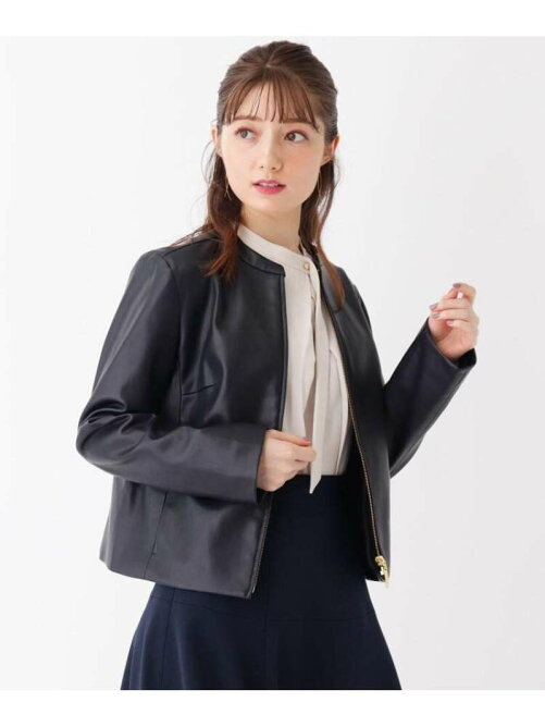 Index シンセティックレザーシングルノーカラーライダースジャケット 静電気防止裏地 Rakuten Fashion 楽天ファッション 旧楽天ブランドアベニュー Bm78