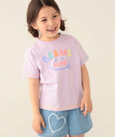 BEAMS mini BEAMS mini / スマイル ロゴ Tシャツ 24SS(90~130cm) ビームス ミニ トップス カットソー・Tシャツ パープル グリーン ネイビー