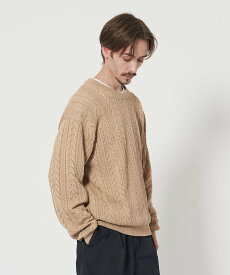 【SALE／80%OFF】BEAUTY&YOUTH UNITED ARROWS アイレット パターン クルーネック ニット ユナイテッドアローズ アウトレット トップス ニット ホワイト グレー