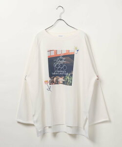 LEPSIM 【産前・産後対応】マタニティ/モチーフフォト裏毛スウェット レプシィム マタニティウェア・ベビー用品 マタニティトップス グレー ベージュ【送料無料】