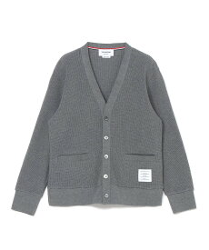 THOM BROWNE V NECK CARDIGAN W/ 4 BAR INTARSIA TRIM IN TEXTRED トムブラウン トップス カーディガン グレー【送料無料】