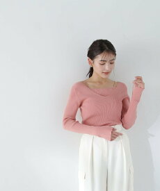 【SALE／30%OFF】NATURAL BEAUTY BASIC キャミレイヤードリブニット ナチュラルビューティベーシック トップス ニット ピンク ブラック ホワイト【送料無料】