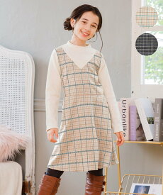 組曲 KIDS 【110-140cm】チェック ワンピース クミキョク ワンピース・ドレス ワンピース ホワイト ブラック【送料無料】